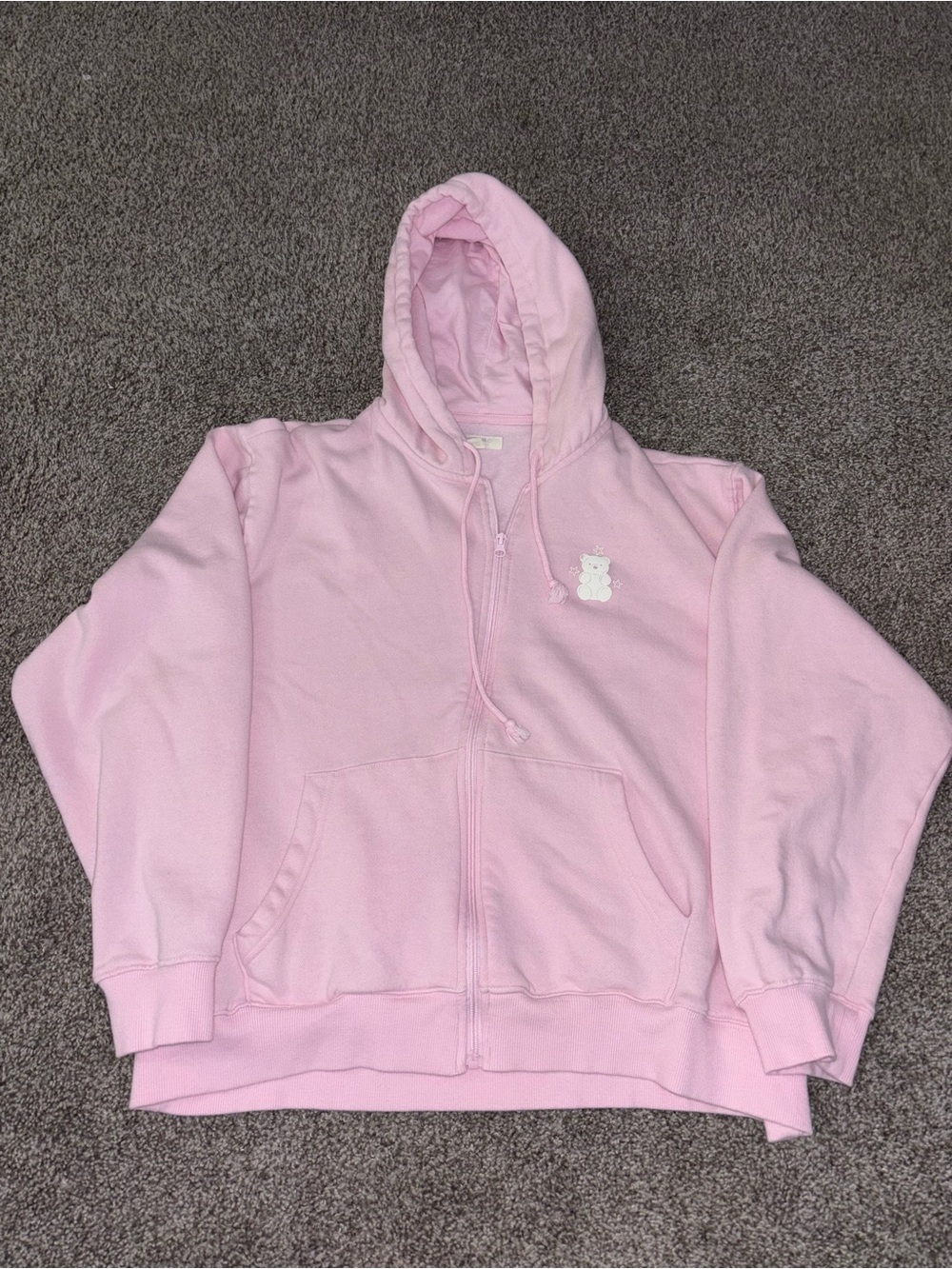 Pink Hooded Zip-Up Jacket